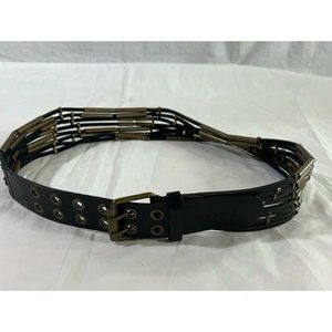 Women's Belt Leather Two Hole Black Brown One Size